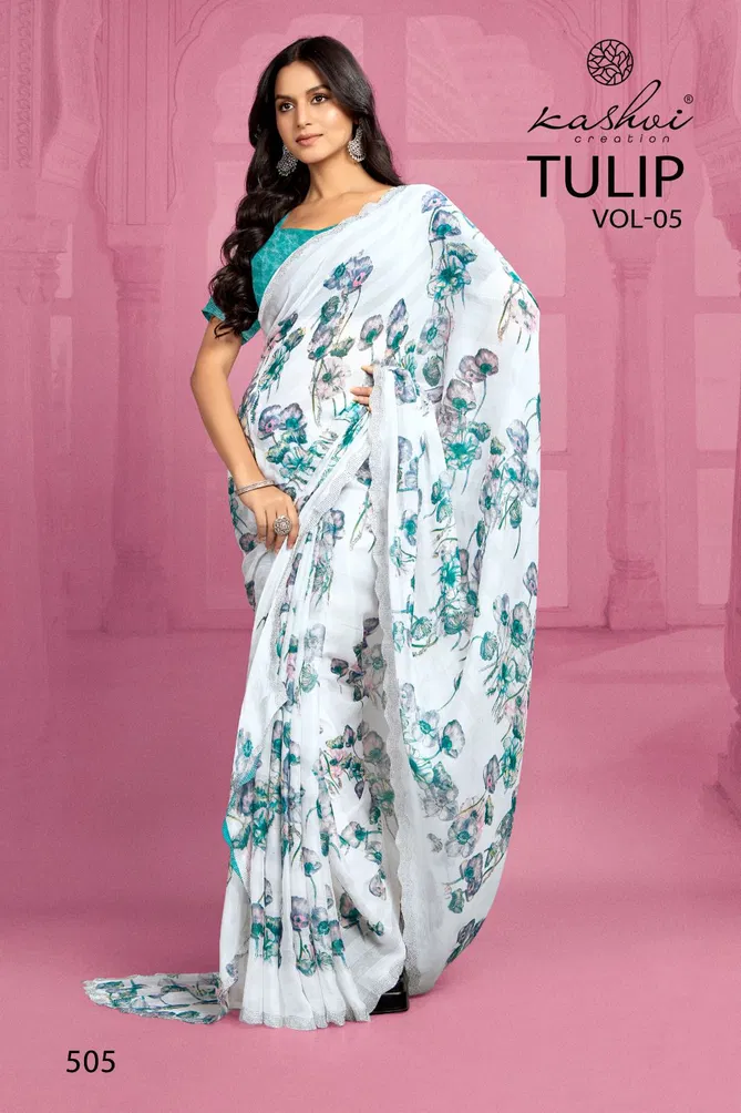 Tulip Vol 5 By Kashvi Rimzim Printed Daily Wear Sarees Orders In India